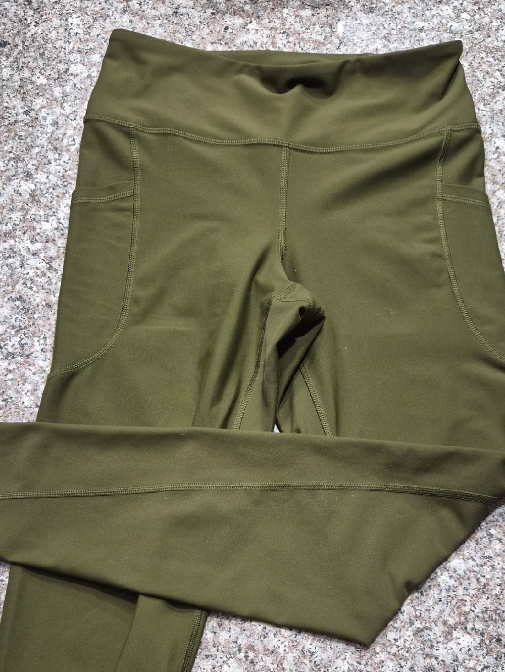 Old Navy Olive Green High-Waist Leggings with Side Pockets
